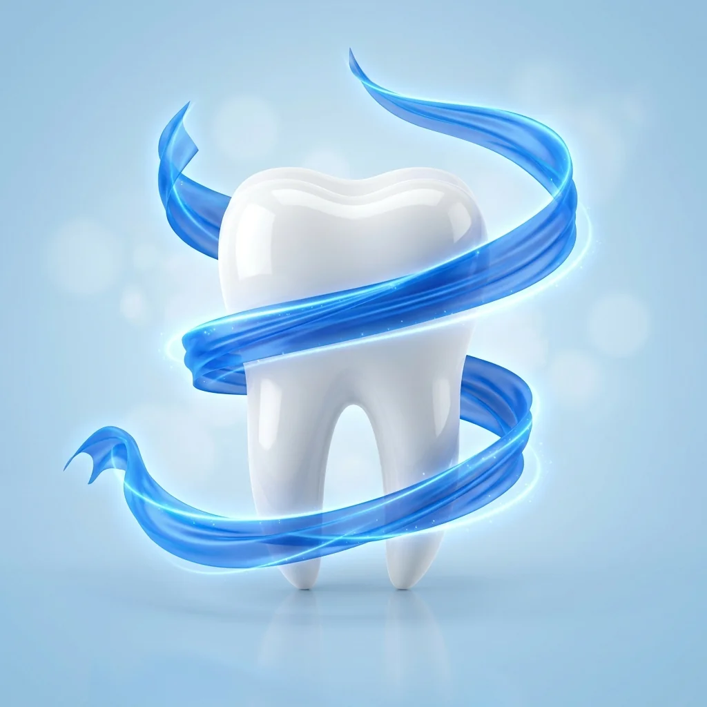 Tooth with Blue Ribbon